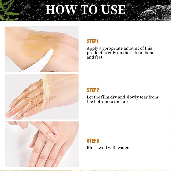 Turmeric Hand and Foot Peel Mask, Moisturizing Hydrating Nourishing Exfoliating Hand Film Hands Care Paraffin