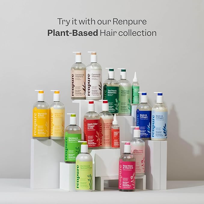 Renpure Pomegranate & Mango Exfoliating Body Wash - Cleanses, Exfoliates, Moisturizes & Rejuvenates Skin - For All Skin Types - Pomegranate Extract, Mango Fruit Extract - 24 Fl Oz each, 2 Pack