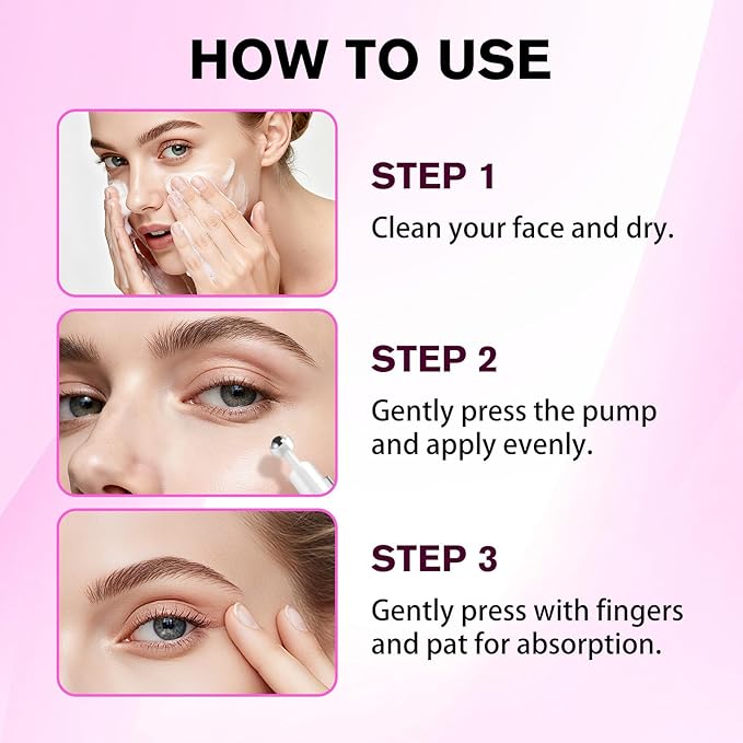 5% Caffeine Eye Serum & Under Eye Roller Cream for Dark Circles and Puffiness Eyes Care Roller Serum with 360° Massage Ball Eyes Treatment Serum for Women