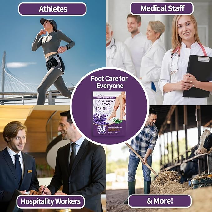 Moisturizing Foot Mask 5 Pack,Hydrating Foot Masks for Dry Cracked Feet,Moisturizing Socks Dry Skin Moisturizer for Soft and Smooth Touch Feet,Foot Care Spa Gifts for Women Men Stocking Stuffers