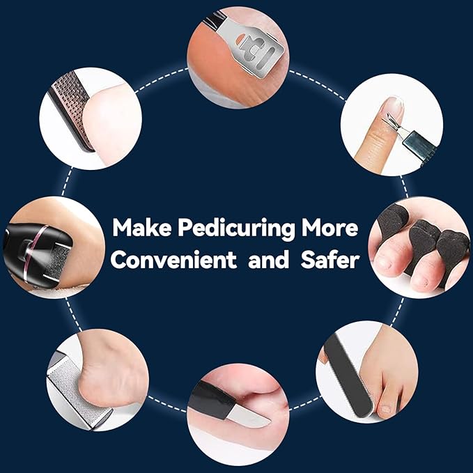 Wea&Hea Electric Callus Remover for Feet with 3 Roller Heads 2 Speed Rechargeable Waterproof Professional Pedicure Kit 17 in 1 Foot File Tools Perfect for Dead Hard Cracked Dry Skin