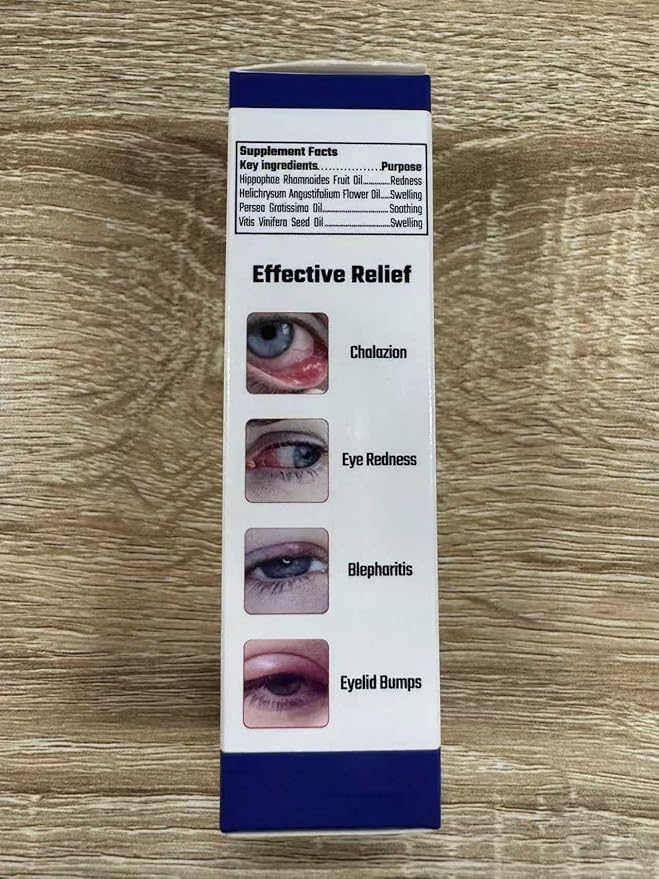 Stye Eye Treatment, Chalazion Treatment Serum, Stye & Blepharitis Remover with Hippophae Rhamnoides Fruit, Helichrysum Angustifolium Flower & Persea Gratissima Oil (1 Fl. OZ (Pack of 1))