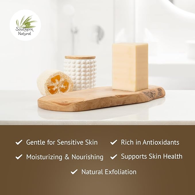 Southern Natural Goat Milk Soap Bar – Lavender, Oatmeal Milk & Honey, Rosemary Mint – Handmade for Dry and Sensitive Skin– Face & Body Wash for Men, Women, Kids, Baby – 3 pack (4-4.5 oz)