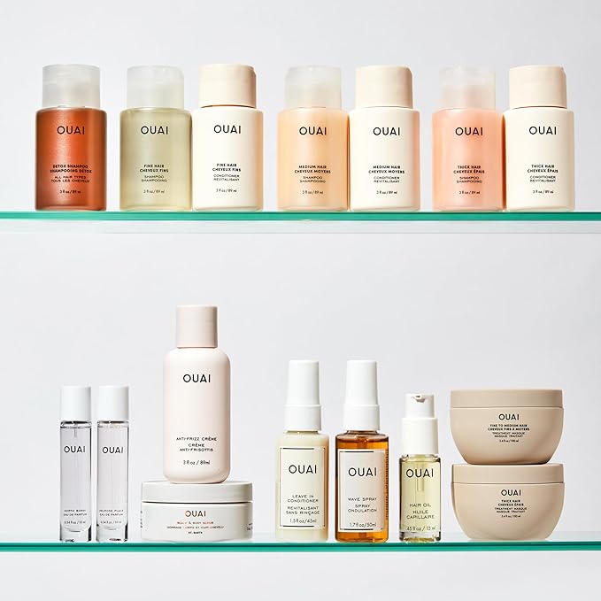 OUAI Fine Shampoo Travel Size - Volumizing Shampoo with Strengthening Keratin, Biotin & Chia Seed Oil for Fine Hair - For Clean, Weightless Body - Paraben, Phthalate & Sulfate Free Hair Care (3 Fl Oz)