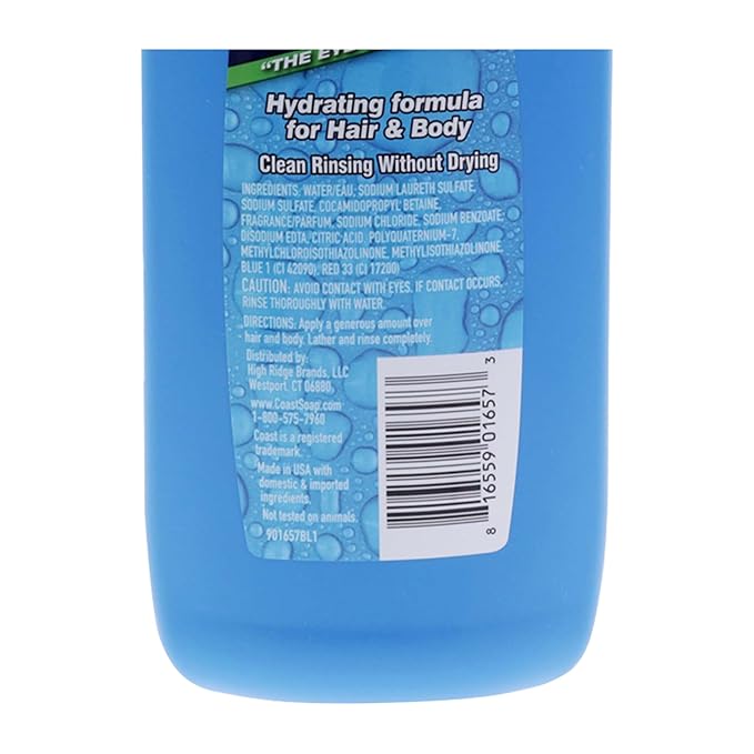 Coast Classic Scent Body Wash - Hair and Body Dual Action Formula Shower Gel Body Wash - Deep-Cleansing Gel Texture - Hydrating Body Wash - 32 oz