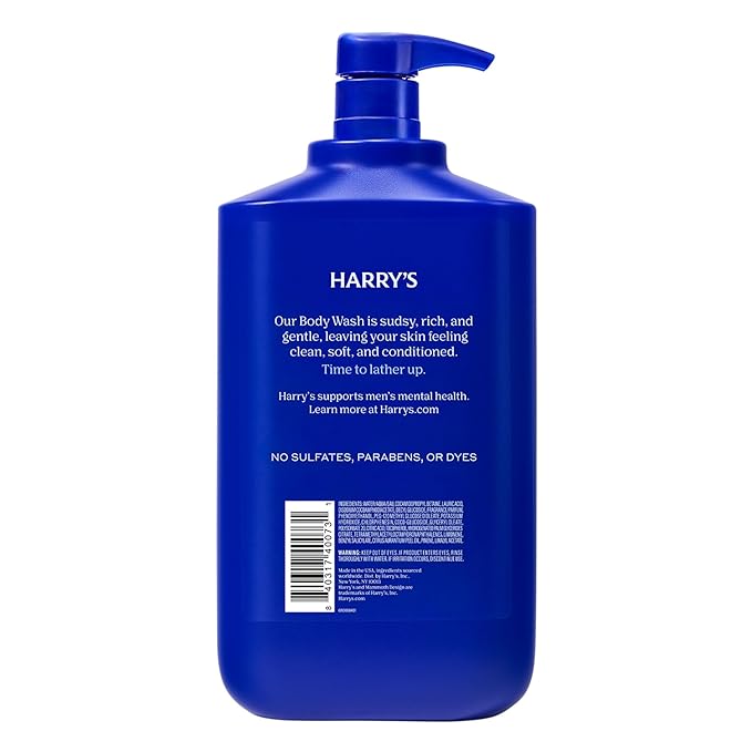Harry's Men's Body Wash with Pump- Stone - (2 Pack) 30 fl oz - Shower Gel for Men - No Parabens, Sulfates, or Dyes