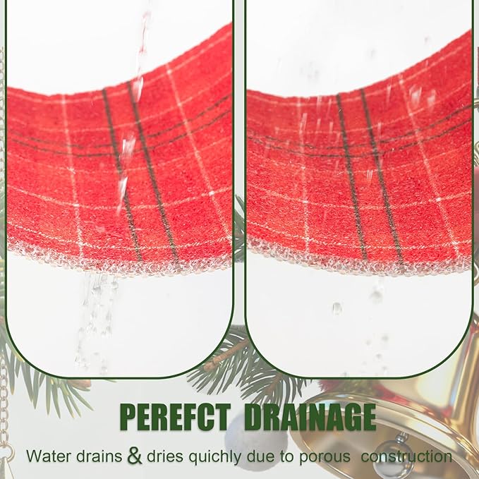 Christmas Non-Slip Bathtub Mat, Anti Slip Shower Mat, Fast Drying Bathtub Mats, Foot Scrubber Mat, Anti Slip Mat for Tub, Floor, Bathroom, Kitchen, Home, Hotel (Holiday Plaid, 24"x16")