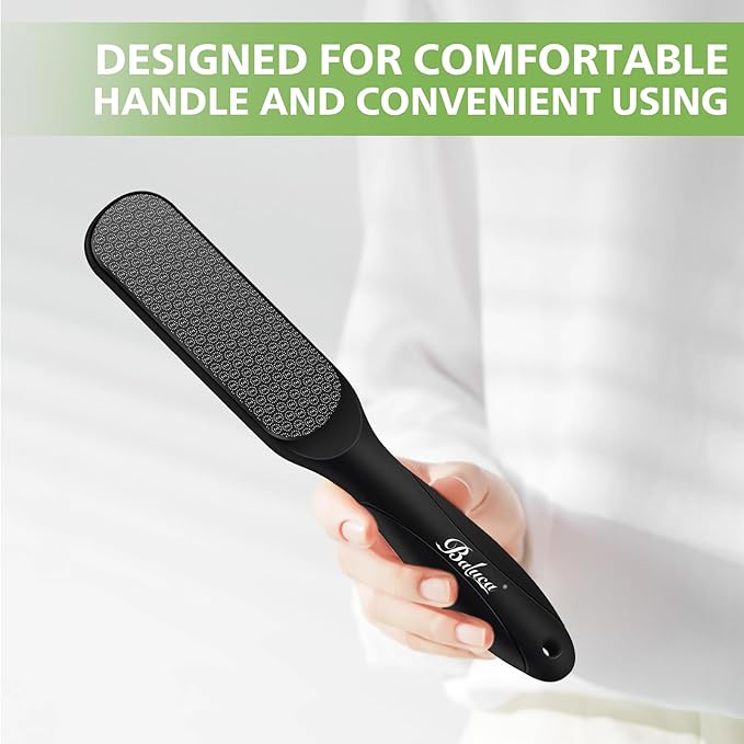 BALUCA Hard Skin Remover Nano Glass Foot File - Foot Callus Remover, Durable Foot Scrubber, Dead Skin Remover, Hygienic Pedicure Tool, Long Lasting Foot Buffer, Soft Smooth Feet, Black