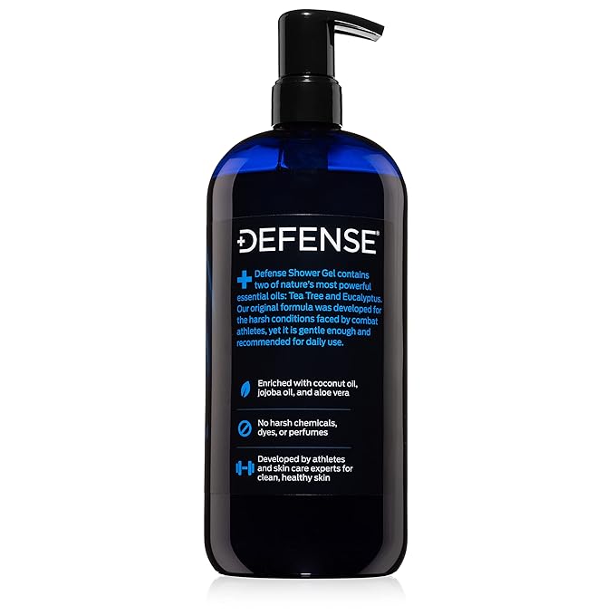 Defense Soap Tea Tree Body Wash | All Natural Organic Shower Soap for Athletes | Odor Control & Skin Fungal Protection for Sports, Post Workout & Recovery - 32 oz