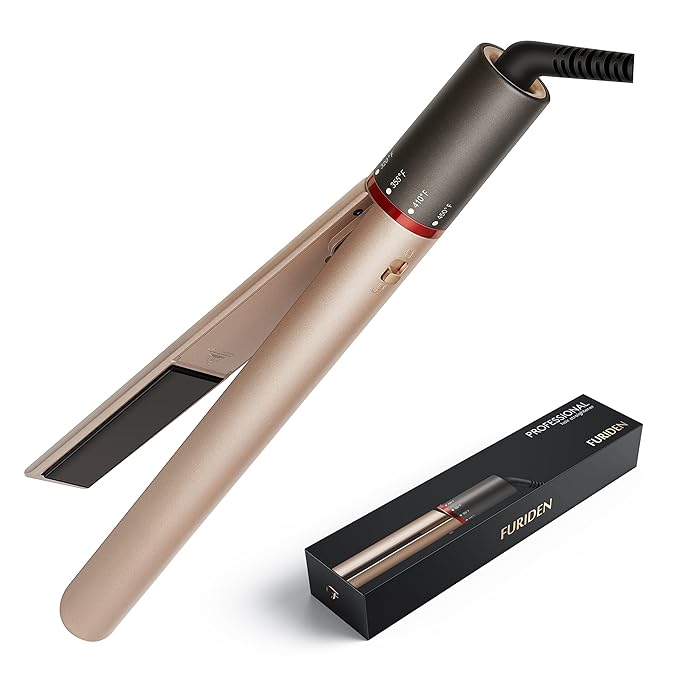 FURIDEN Professional Salon Quality Hair Straightener, Hair Straightener and Curler 2 in 1, Flat Iron Curling Iron in One, Fast Results | Long Lasting
