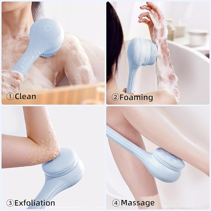 Electric Body Brush Bath Brush Head - Lotion Applicator Head, Sky Blue, Only Suitable for Oh,XIYU. XY1 Electric Bath Brush