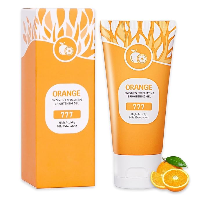 1Pcs Orange Exfoliating Gel Scrub for Face and Body Skin, Deep Cleansing Moisturizing Skin Exfoliator, Natural Orange Exfoliating Gel, Peeling Exfoliator