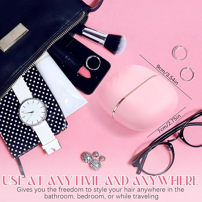 Mini Straightener,Rechargeable Portable Hair Straightener Brush,Fast Heating Hot Comb,Anti Scald Shell,3-Speed Temperature Control,Lightweight Mini Hair Straightener Brush for Home Travel Gift (Pink)