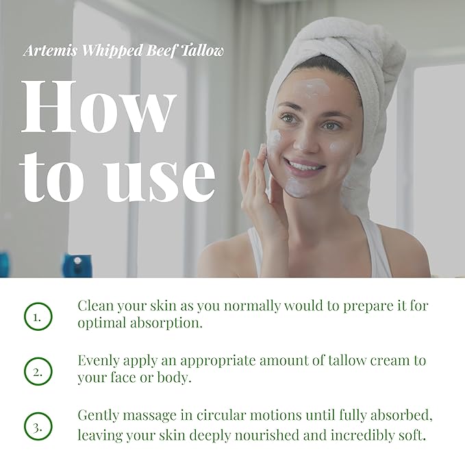 Beef Tallow for Skin - Beef Tallow face and body Balm, Natural Cream, 6 oz (Pack of 1) | Grass-Fed Beef Tallow, All-Natural Moisturizer, Whipped Beef tallow Cream for Smooth Skin, Vitamins A, C, D, E