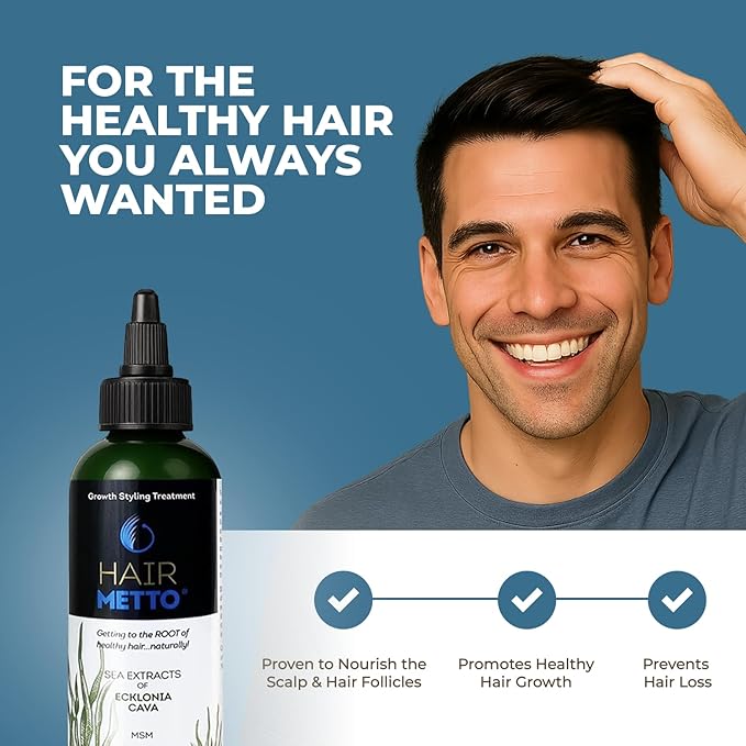 Hairmetto Ecklonia Cava Extract Hair Growth Serum β Styling Gel with Vitamins MSM, Niacinamide & Biotinβ Hair Growth Booster for all Hair Types - 4oz (118ml)