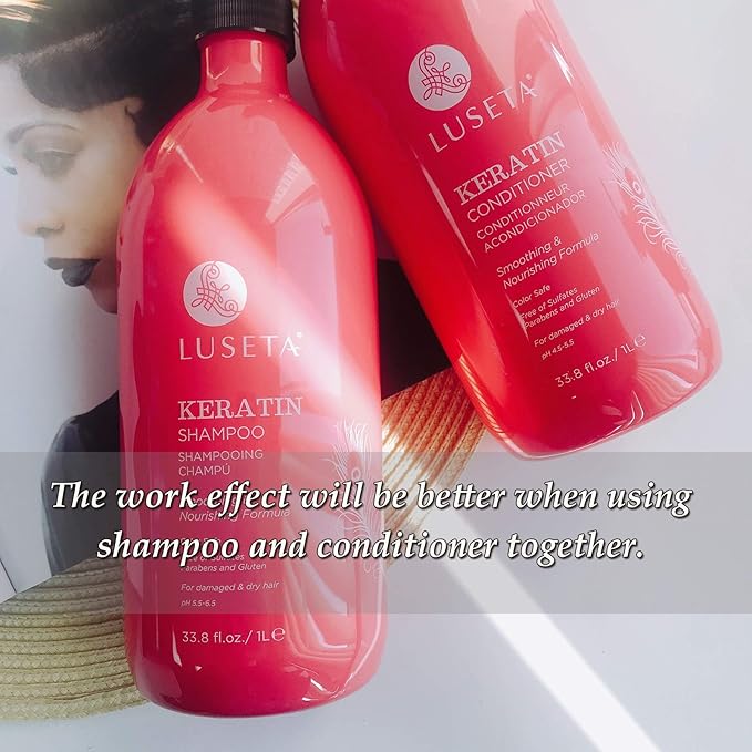 Luseta Keratin Shampoo for Dry and Damaged Hair 33.8 Oz