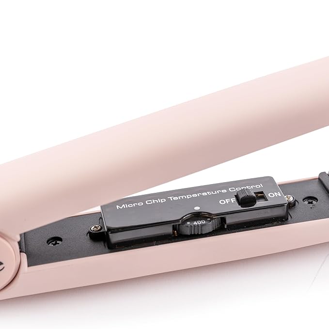 L'ANGE HAIR Aplatir Ceramic 1" Flat Iron | Adjustable Temp & Dual Voltage Hair Straightener | Tourmaline-Infused Plates for Smooth, Frizz-Free Styling | 1 Inch Styling Tool (Blush)