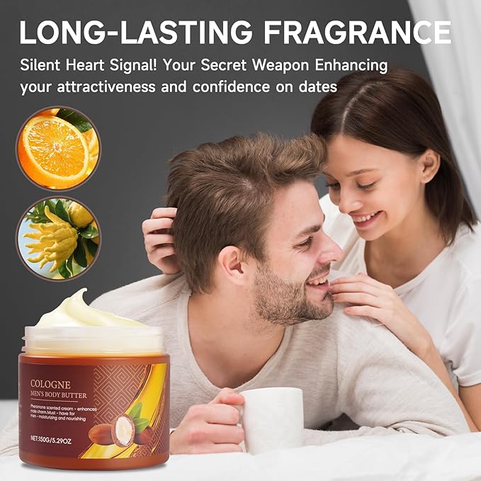 Cologne Body Butter for Men, 2 Pack Pheromone Scented Cream, Pheromone body butter for men,Hydrates and moisturizes to enhance attractiveness