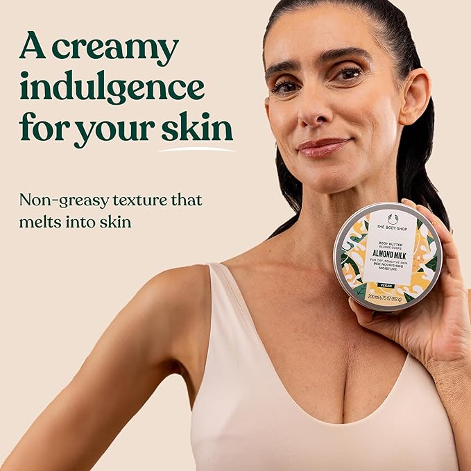 The Body Shop Almond Milk Gift Set - 5 Piece Set, Includes Shower Cream, Body Butter, Face & Body Bar, Hand Balm, Lip Care Stick, Vegan