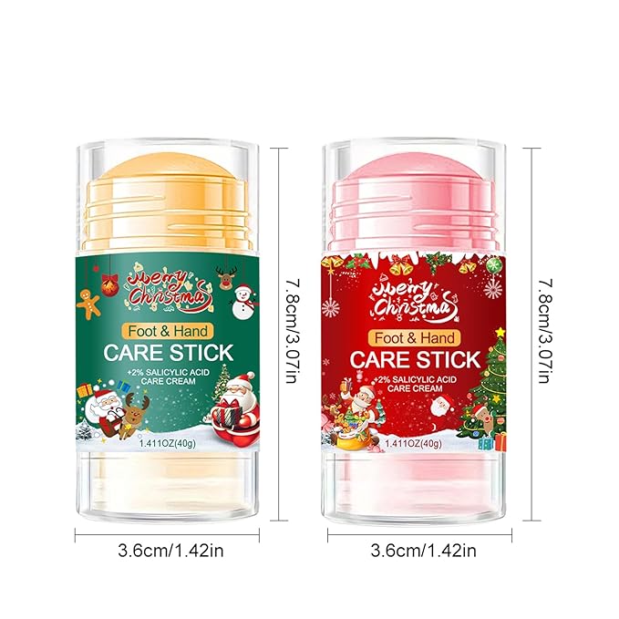 2Pcs Urea Cream 60% for Feet & Dry Cracked Skin, Christmas Hand Cream Cracked Heel Repair Stick, Maximum Strength Moisturizing Foot & Hand Balm, Repair Creams Christmas Gift Sets (Peach Flavour)