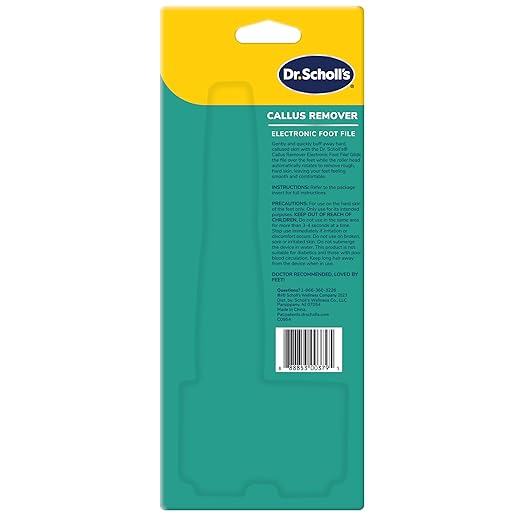Dr. Scholl's Callus Remover Electronic Foot File, Electric Hard Skin Removal for Feet, Effortless Soft Smooth Skin in Minutes, Perfect for Travel, for Women & Men, AAA Batteries Included