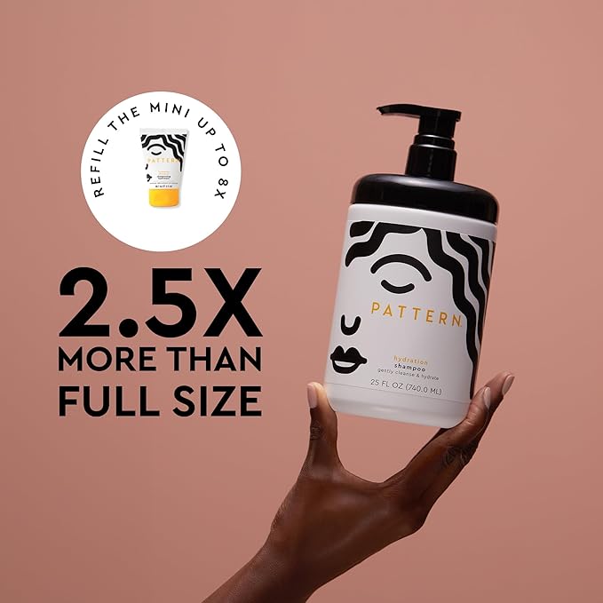 PATTERN Beauty by Tracee Ellis Ross Hydration Shampoo w Honey, Aloe Vera, Biotin and Tea Tree Leaf Oil for Curly Hair 3a-4c, 25 Fl Oz