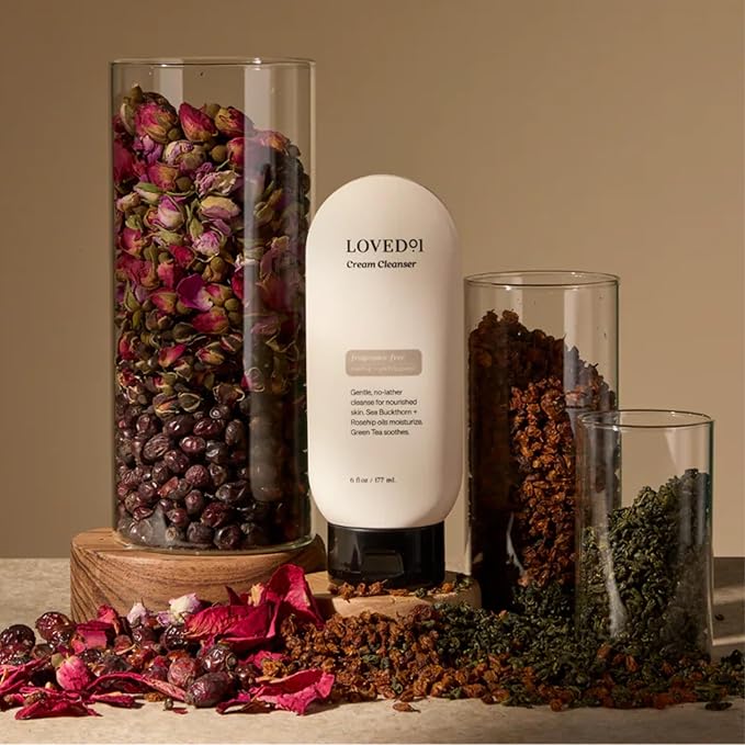 Loved01 Cream Cleanser for Face and Body, John Legend Skincare, Gentle Daily Wash for All Skin Types, Dermatologist-Tested Hydrating Formula with Rosehip Oil and Green Tea, Fragrance-Free, 6 oz