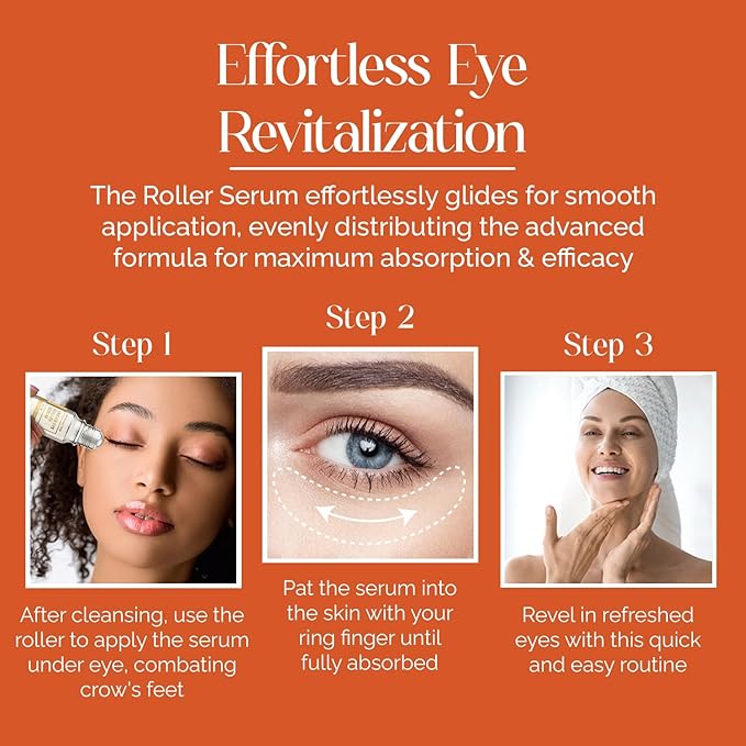 Bella Beauty Eye Roller Serum with Vitamin C & Niacinamide - Reduces Puffiness, Fine Lines & Dark Circles - Anti-Aging, Dermatologist Tested, Korean Skin Care for All Skin Types - 1.69 Fl. Oz