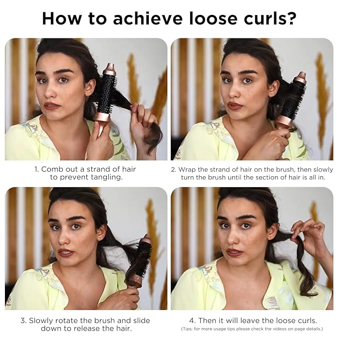 Aima Beauty Hot Brush, 1.3"/35mm Heated Curling Brush, Ion Hair Care Thermal Round Brush Makes Hair Smoother & Softer, Create Voluminous Curls Effortlessly, Dual Voltage, 60Mins Auto-Off, Black