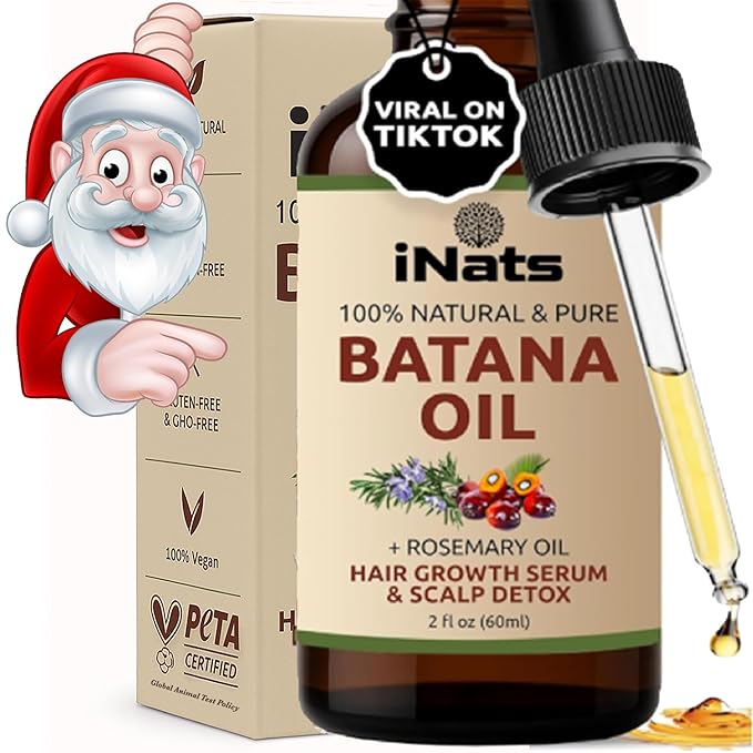 Batana Oil for Hair Growth with Rosemary: Nourish & Detox Scalp for Thicker, Stronger, Longer Hair - Dr. Sebi Recommended, 100% Organic Batana Oil from Honduras - Reduce Hair Loss (2 Fl Oz)