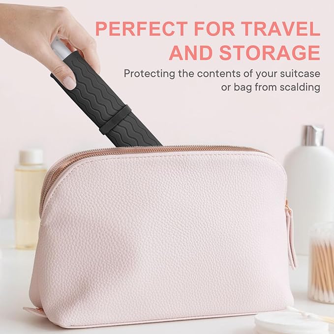 Oversize Silicone Heat Resistant Mat, Portable Travel Mat Cover with Velcro for Curling Irons, Flat Irons, Hair Straightener and Hot Hair Styling Tools(14.2" x 11")