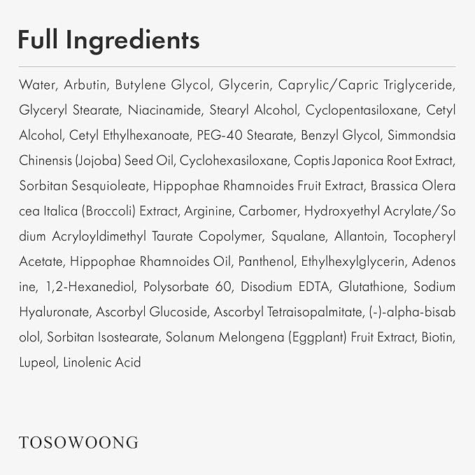 TOSOWOONG VITA Clinic Vitamin Eye Cream, Korean Skincare with 5% Arbutin, 2% Niacinamide, Hyaluronic Acid, Glutathione, Seabuckthorn Eye Serum for Fine Lines & Wrinkles, Puffiness, 15ml / 0.5 fl. oz.