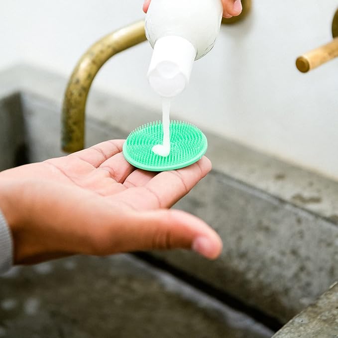 Boie USA Face Scrubber - Handheld Facial Tool, Deep Cleansing Exfoliating Facial Brush. Fights Acne with Gentle, Silicone-Like Bristles, Long Lasting, & Hypoallergenic (Mint)