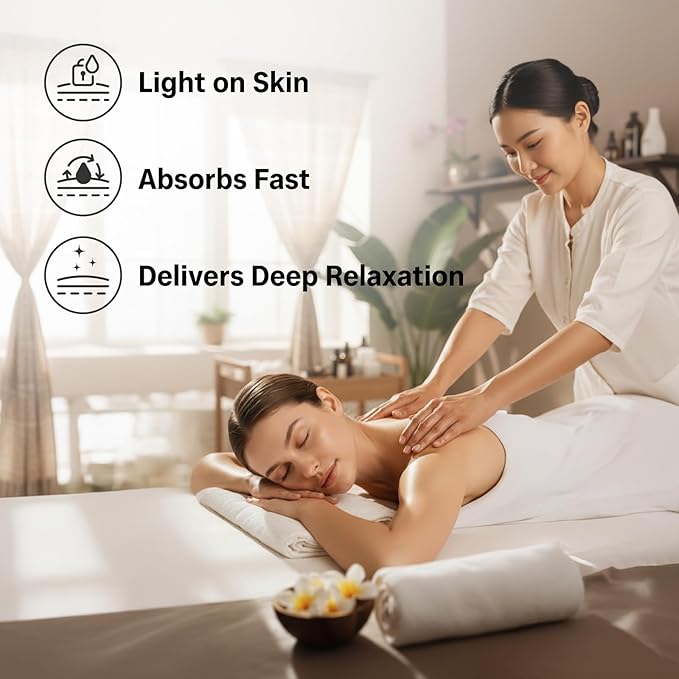 Aromatherapy Massage Oil - Lavender Oil & Orange 10 Fl Oz - Thai Body Oil for Massage Therapy with Jojoba, Avocado, Argan, Aloe, Almond – Relaxing Body Care & Self-Care