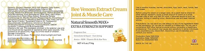 Zealand Bee Venom Professional Serum Treat, Joint & Muscle & Bone Gel - Easy to Use Fast Acting Soothing Effective Help for Back, Neck, Hand, Foot, Knee, Muscle, Shoulder, Hip, Nerves