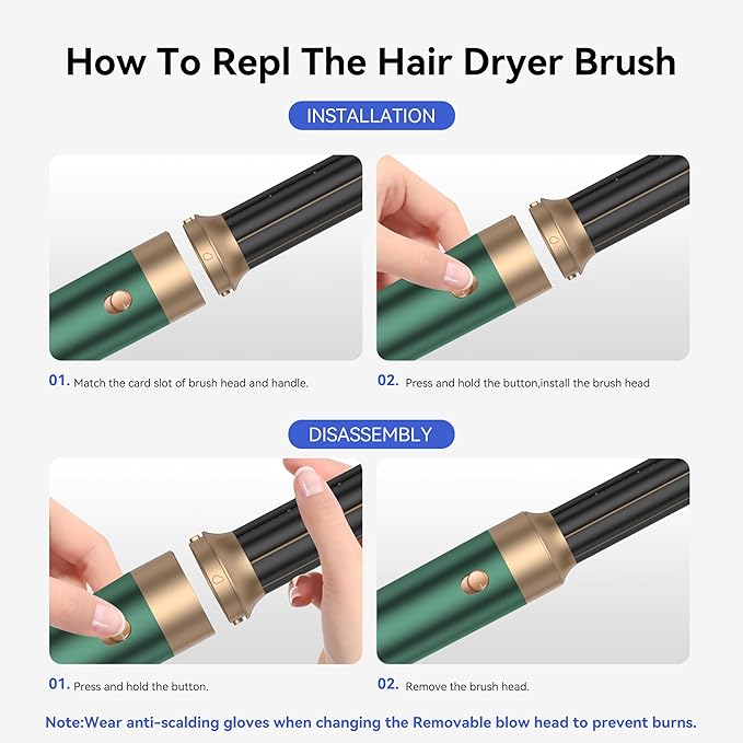 Blow Dryer Brush 7 in One,Negative Ion Hair Set Upgrade Hot Air Brush Air Styler Curling Wrap Air Curler, Curling Iron Hair Styling Tools As A Gift for Straight/Curl/Drying/Smoothing