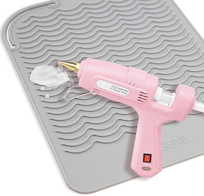 ANGENIL Large Heat Resistant Silicone Mat Sleeve Pad for Hair Straightener Curling Irons Styling Tools, Titanium Ceramic Flat Iron Mat Travel Anti Scald and Heat Resistant Pad, Max-Size 11.02" x 7.9"