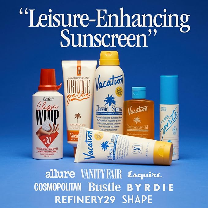 Vacation Mini Classic Sunscreen Spray SPF 50, Water-Resistant, Mini Sunscreen Bulk Party Favor, Sunblock Travel Size, TSA Suntan for Carry On, 1.7 Fl. Oz. (Value Pack of 6)