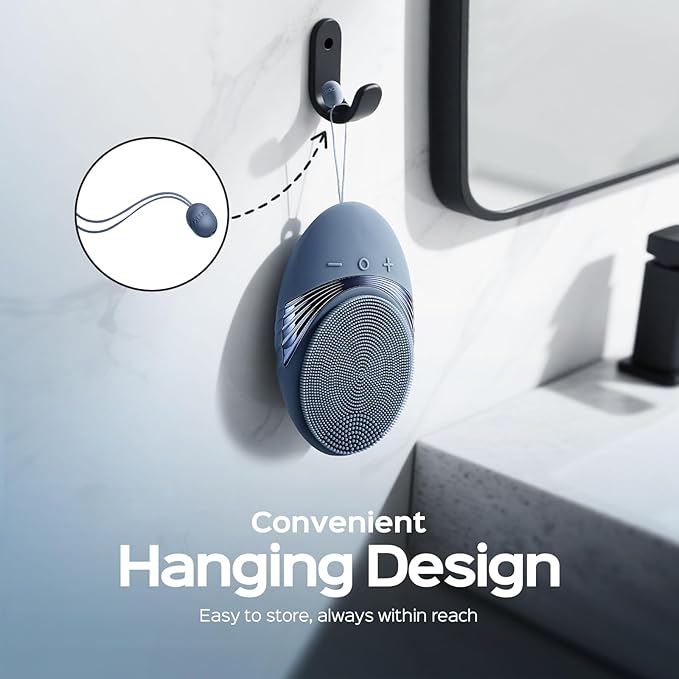 COSLUS Facial Cleansing Brush Face Scrubber: Portable Silicone Waterproof Rechargeable Face Wash Brush, 5 Cleansing Modes, Electric Deep Cleaning for Men & Women, Removing Blackhead, Exfoliating