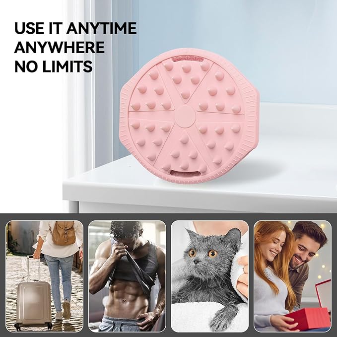 OTHIX Dual-Sided Silicone Body Scrubber -Silicone Loofah 2 in 1 Body Scrubber Exfoliator & Scalp Massager for Shower, All Skin Type, Lather Well, Easy to Clean, 1pc (Pink)