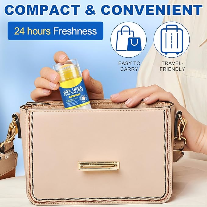 2Pack Urea Cream Stick 60% plus 2% Salicylic Acid, Foot Cream Moisturizer for Dry Cracked Feet, Knees, Elbows, Hands, Moisturizes and Hydrates the Dry Skin, Skin Softener, 2.82oz