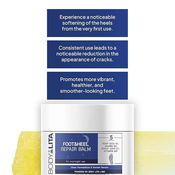 Foot & Heel Repair Balm, Heel Balm for Dry Cracked Feet, Exfoliator and Moisturizer for Dry Skin, 1.76 Oz (6)
