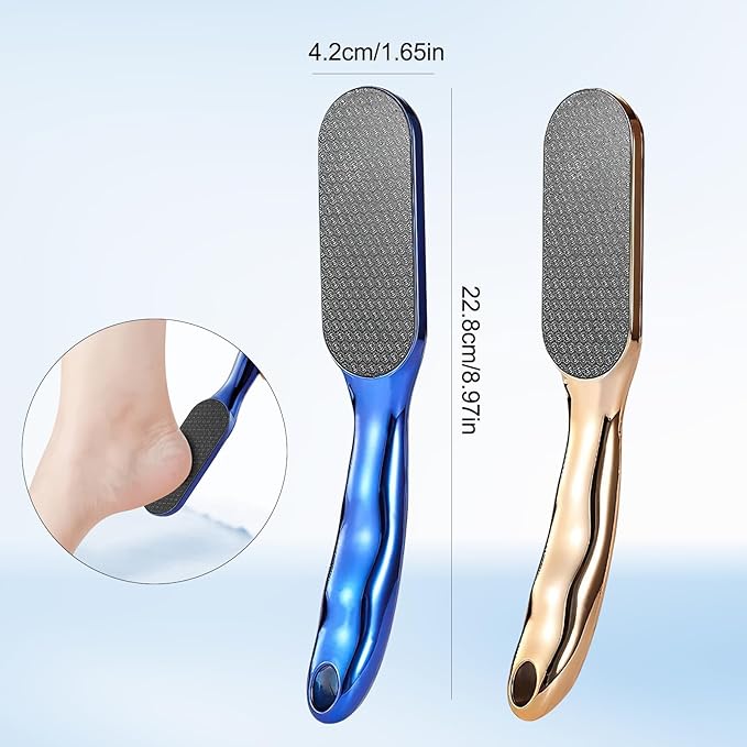 Veinsgrain Foot File, Veins Grain Foot File, Professional Foot Care Tools, Nano Glass Foot File with Non-Slip Ergonomic Handle Feet Massage Tool (Blue)