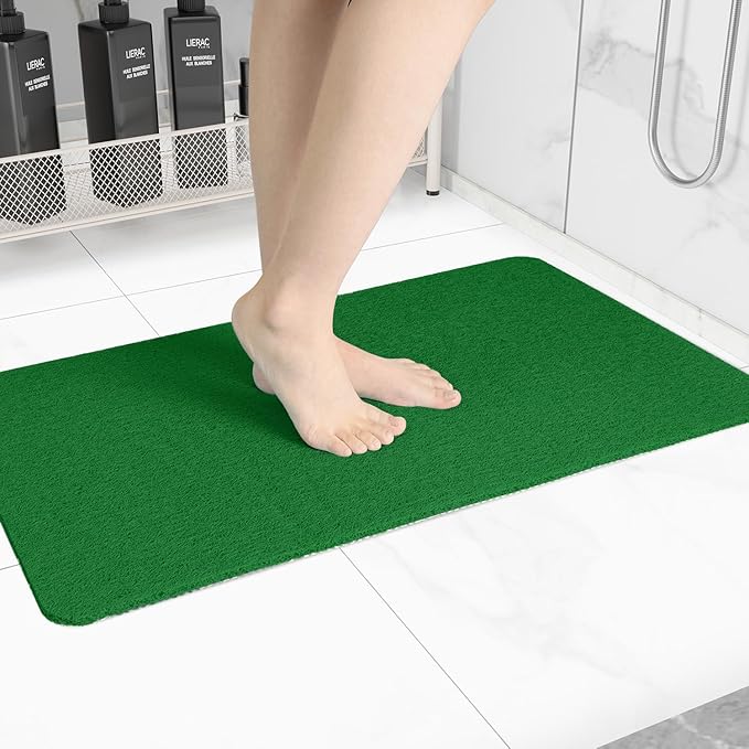 Non-Slip Bathtub Mat, Anti Slip Shower Mat, Fast Drying Bathtub Mats, Foot Scrubber Mat, Anti Slip Mat for Tub, Floor, Bathroom, Kitchen, Home, Hotel (Dark Green 32"×17")
