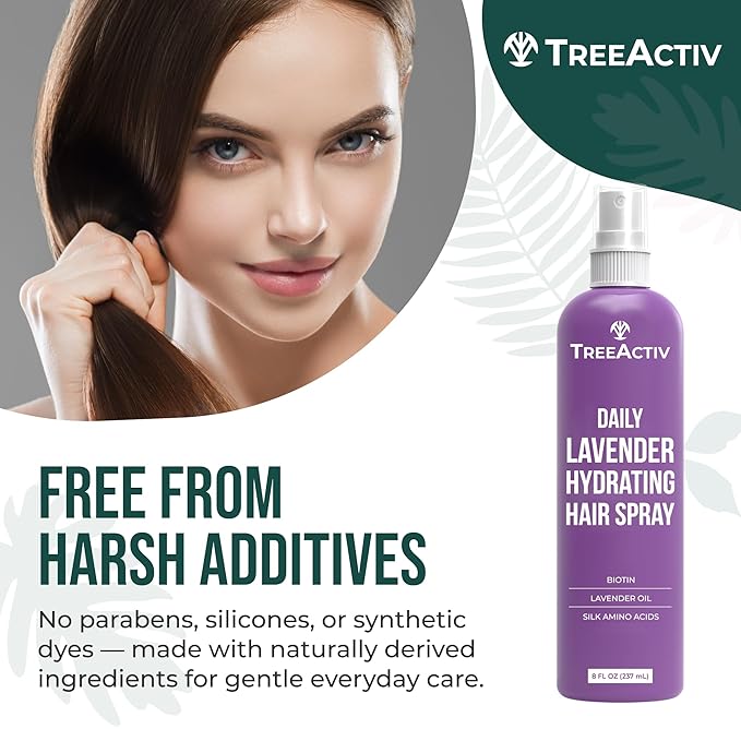 Nourishing Hair Growth Spray for Men and Women Hair Thickening Spray with Biotin Lavender Oil & Silk Amino Acids Lightweight Daily Leave-In Formula for Fuller Softer Hair, 8 fl oz