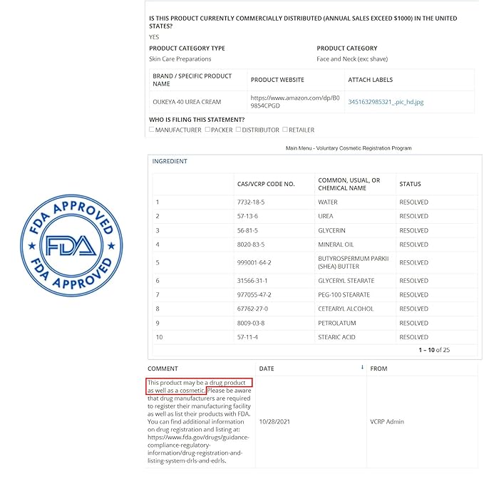 OUKEYA Urea Cream 40 Percent,Foot & Hand Cream for Dry Cracked,Urea Lotion for Feet Maximum Strength(2 Packs)