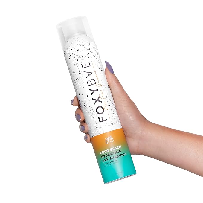 FoxyBae Hydrating Dry Shampoo Spray – Waterless Biotin & Vitamin E Formula – Absorbs Oil, Adds Volume & Texture – Coconut Scent – Coco Beach – 7 fl oz