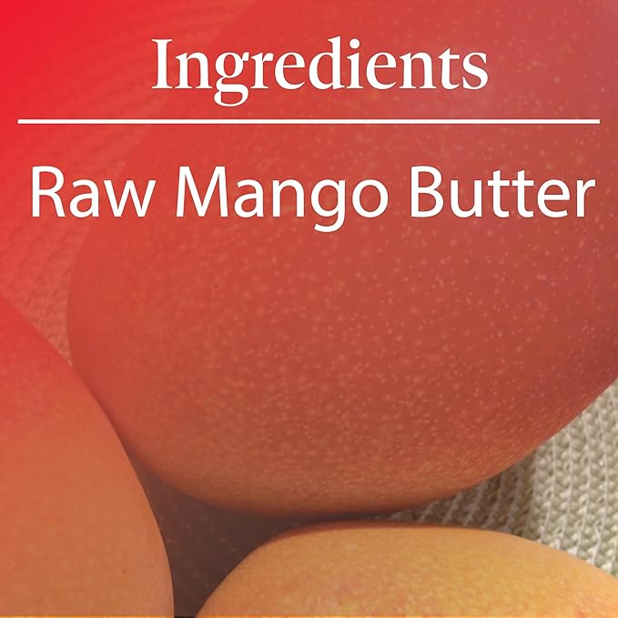 Raw Unrefined Mango Butter | Body Butter for Dry Skin | Mango Butter for Women & Men | Rich in Vitamin C, E & A | Facial Cleanser | Use DIY with Shea Butter, Cocoa Butter or Aloe Vera 8oz
