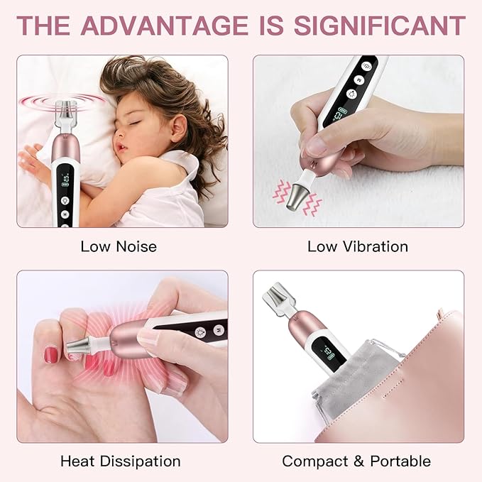 Electric Nail File Set, 9 in 1 Professional Manicure and Pedicure Kit, Cordless Nail Drill for Feet, LCD Display 10 Speeds Electric Nail Drill Machine, Hand Foot Care Tool