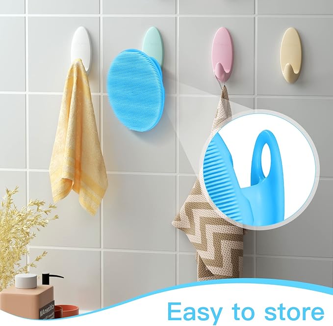 INNERNEED Food-Grade Soft Silicone Body Cleansing Brush Shower Scrubber, Gentle Exfoliating and Massage for All Kinds of Skin (Blue)